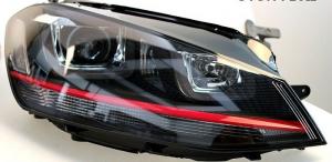 VW GOLF 7 - Pedn svtla U-TYPE TRU DRL GTI LOOK RED LINE.