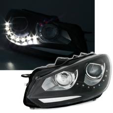 VW Golf 6 pedn svtla s LED pskem - Black.