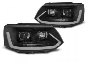 PŘEDNÍ SVĚTLA VW T5 10-15 LED TUBE LICHT BLACK T6 LOOK.