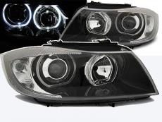 BMW E90+E91 pedn svtla LED Angel Eyes-Black