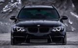 BMW E90+E91 pedn svtla LED Angel Eyes - Black. LED blika.
