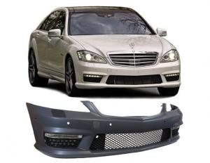 MERCEDES W221 (05-11 ) pedn nraznk AMG LOOK PDC + DRL.